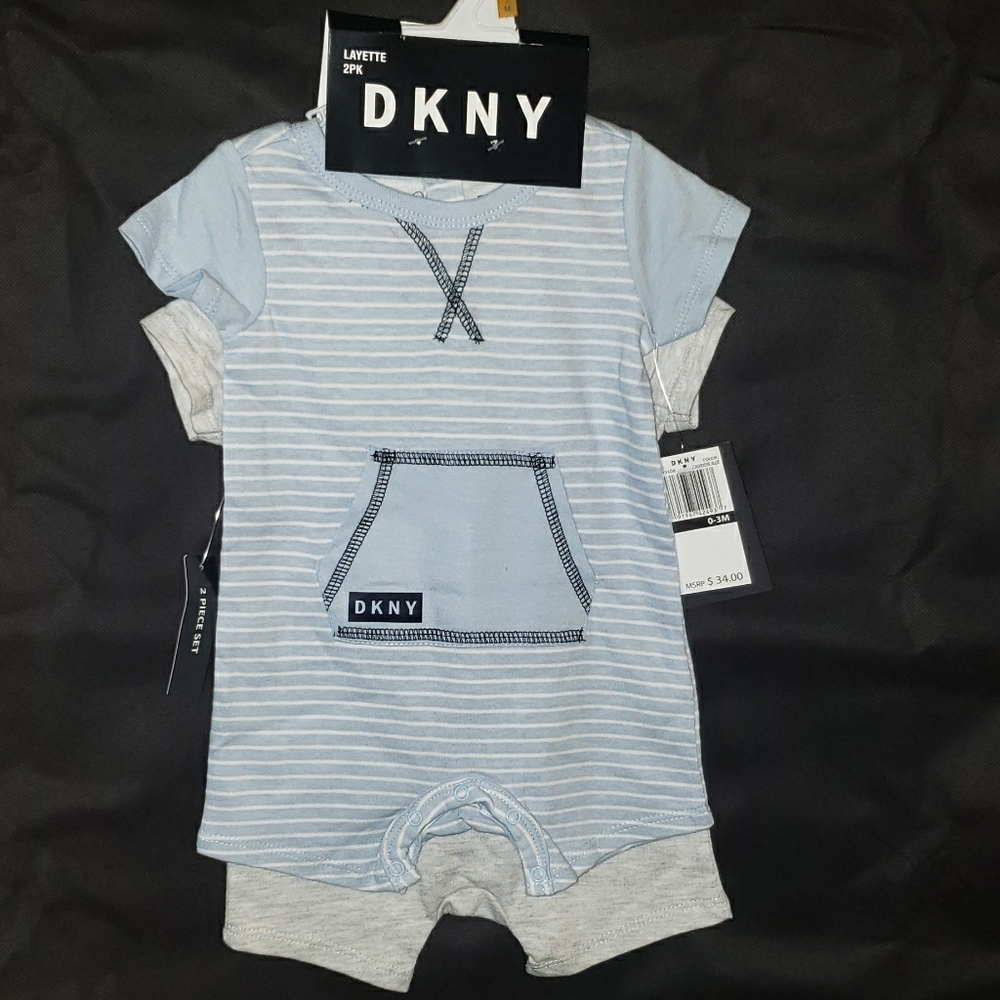 SOLD!! Adorable DKNY Baby Boys Two-pack Romper